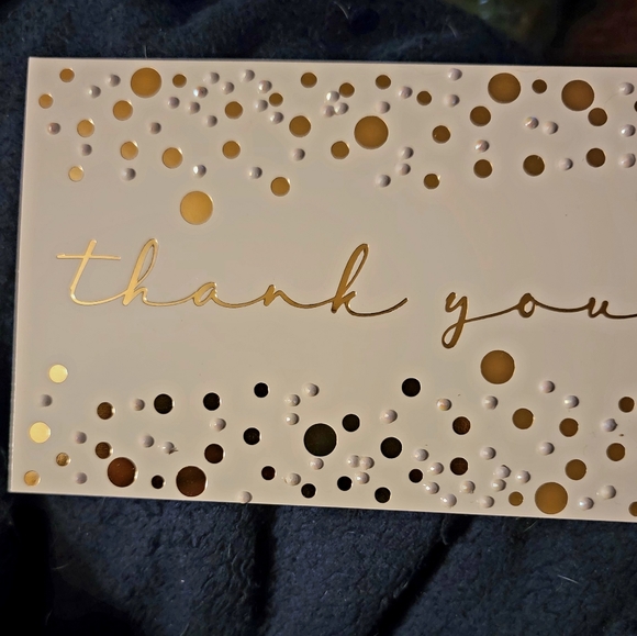 Thank You Gold and White Card Small - Picture 2 of 3